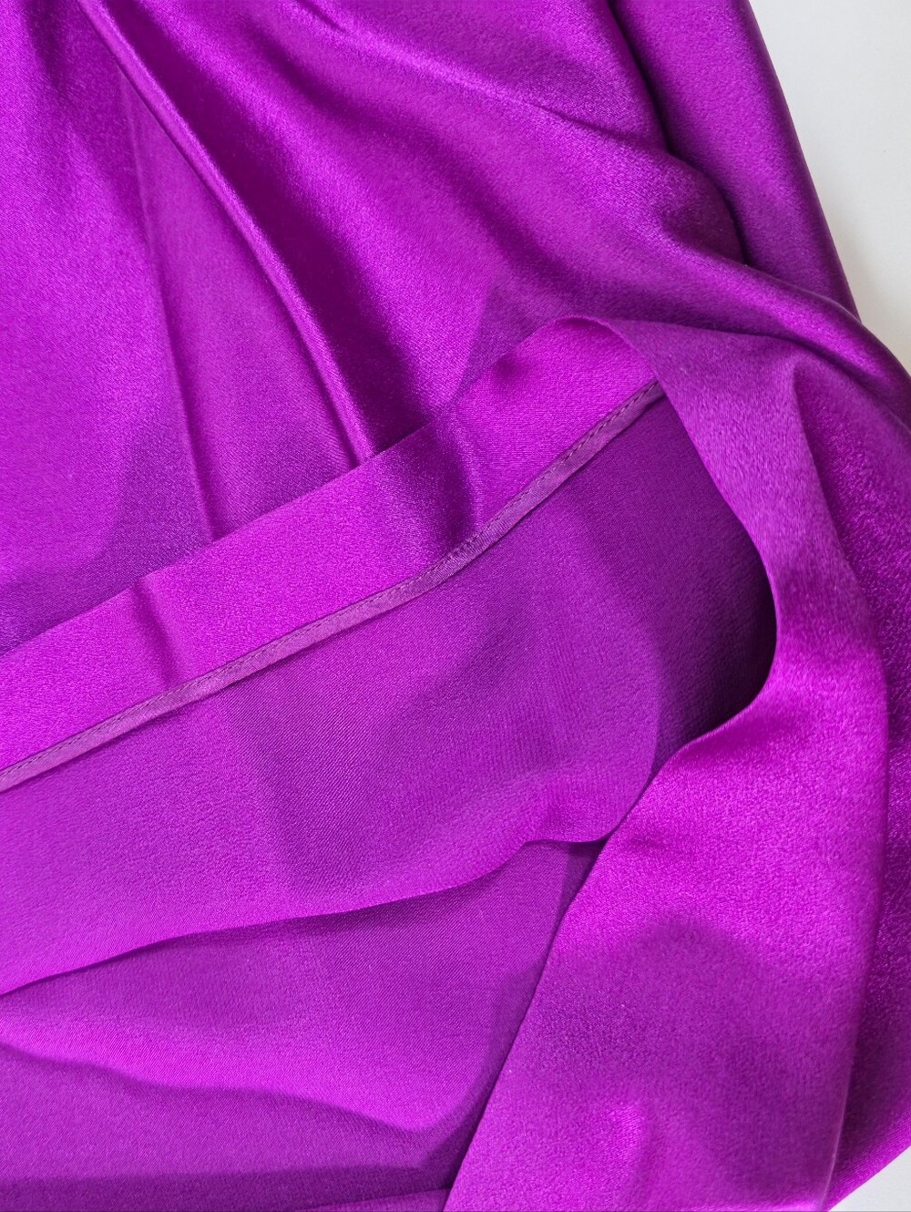Yves Saint Laurent YSL 100% Silk Purple Magenta Knee Length Skirt XS - Picture 12 of 16